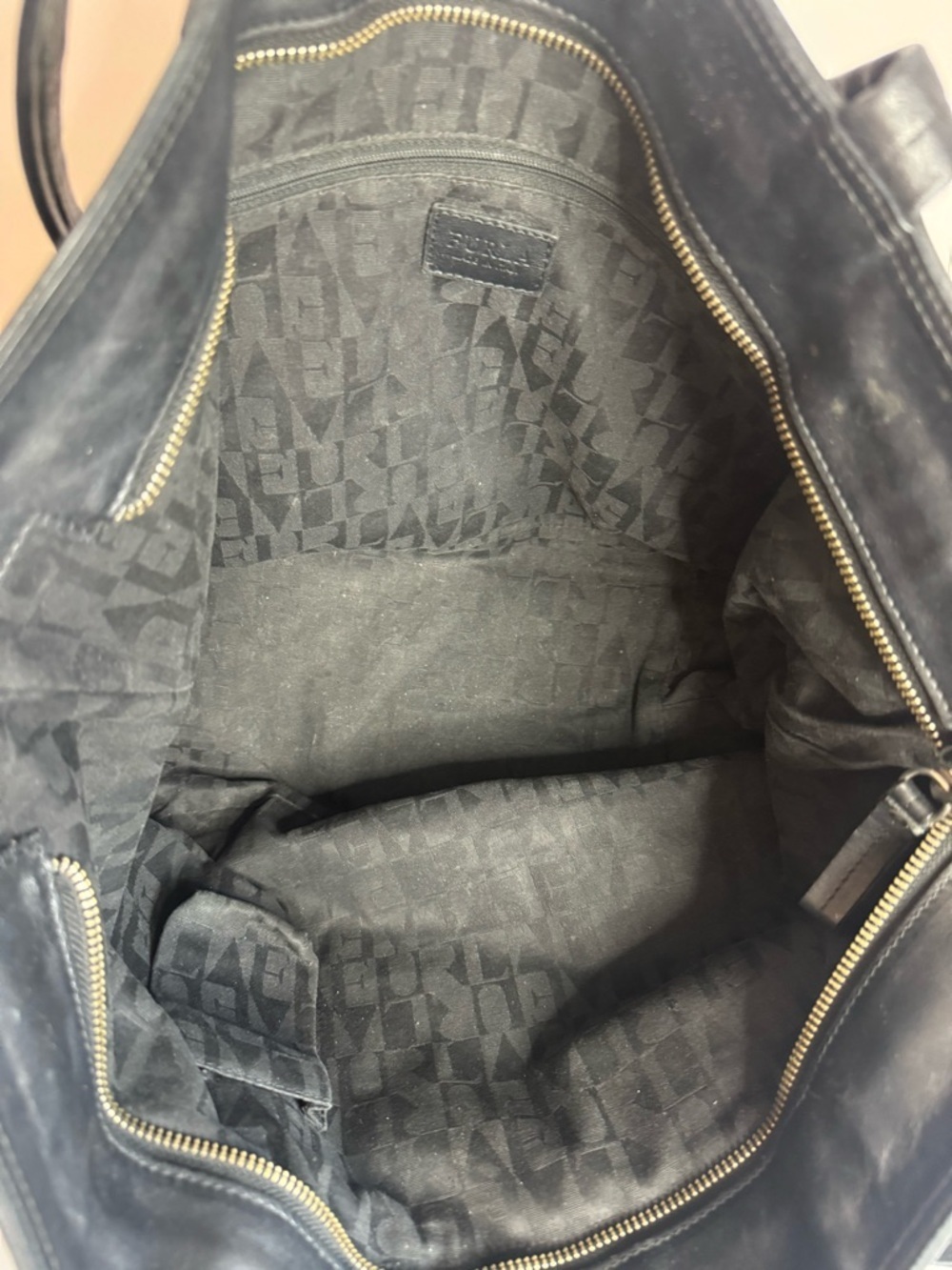 #284 Furla Black Nylon & Leather Shoulder Tote Bag - Picture 15 of 17